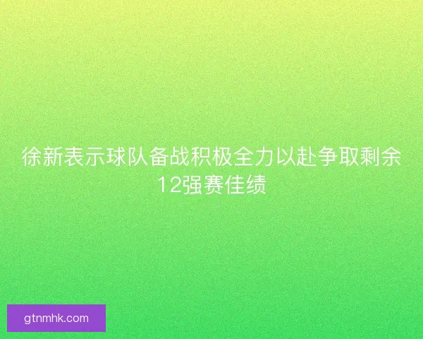 徐新表示球队备战积极全力以赴争取剩余12强赛佳绩